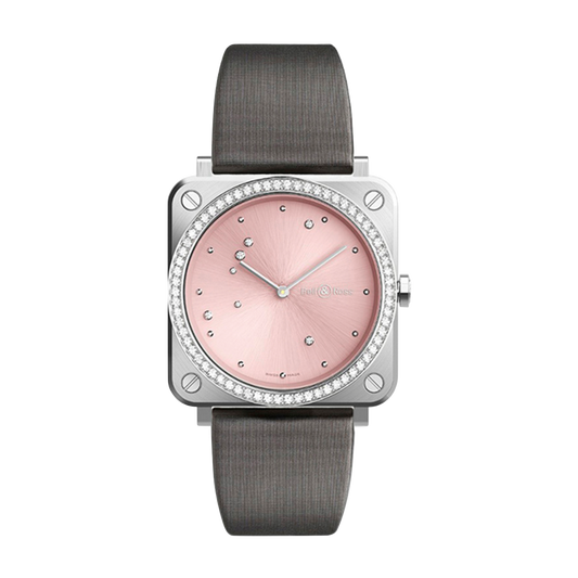 Bell & Ross Br S Pink Diamond Eagle Stainless Steel Quartz Watch BRS-EP-ST-LGD/SCR/SAT