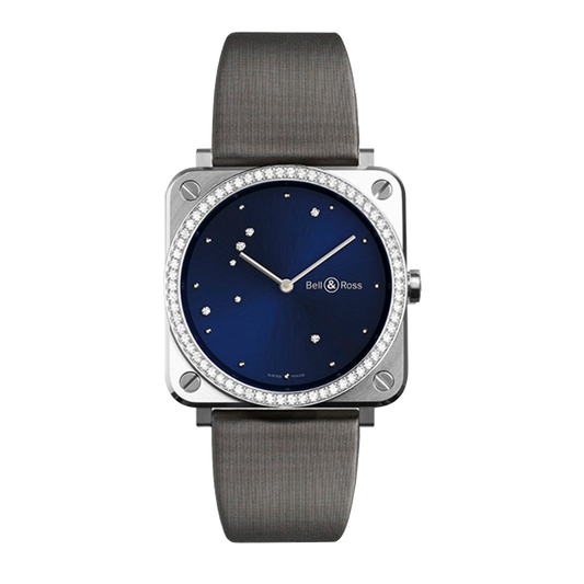 Bell & Ross Br S Blue Diamond Eagle Stainless Steel Quartz Watch BRS-EA-ST-LGD/SCR/SAT