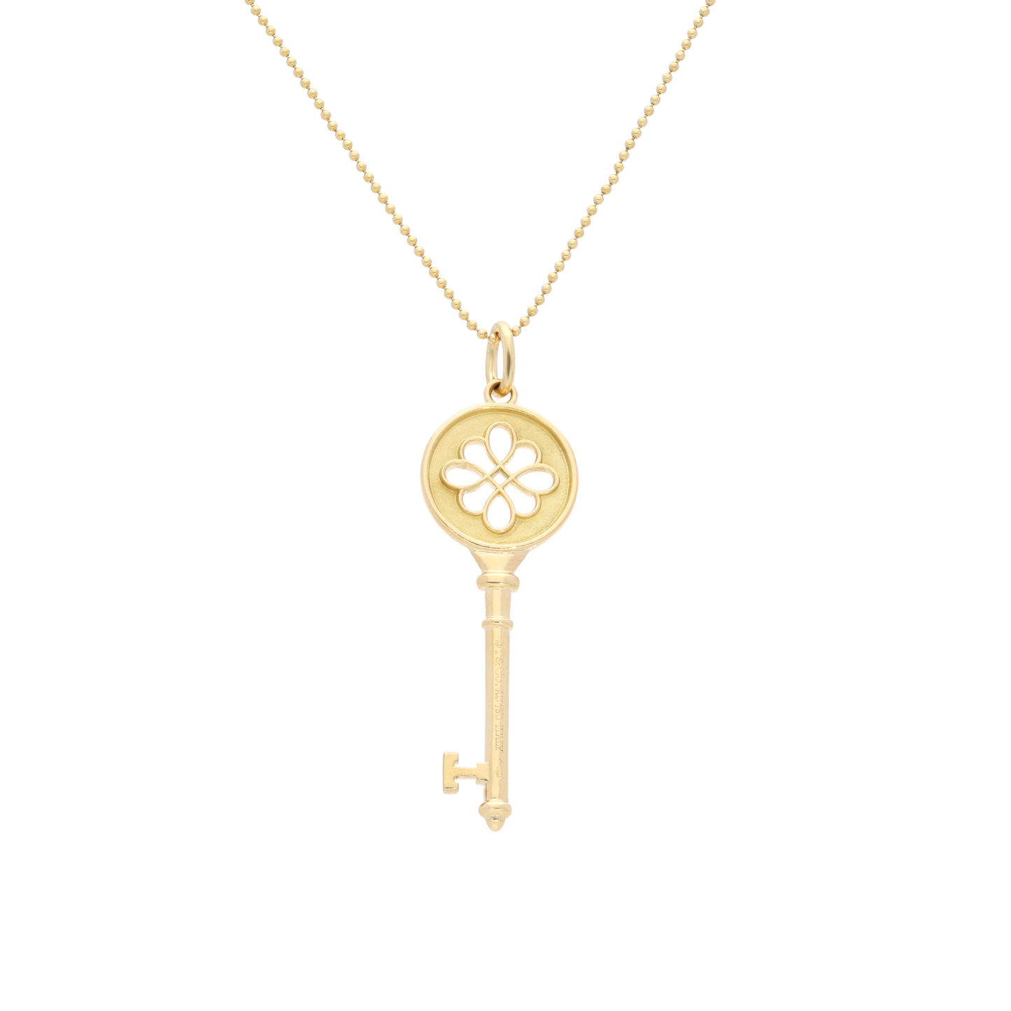 Tiffany & Co. 18K Yellow Gold Decorative Key Pendant Necklace Ref: 2374700