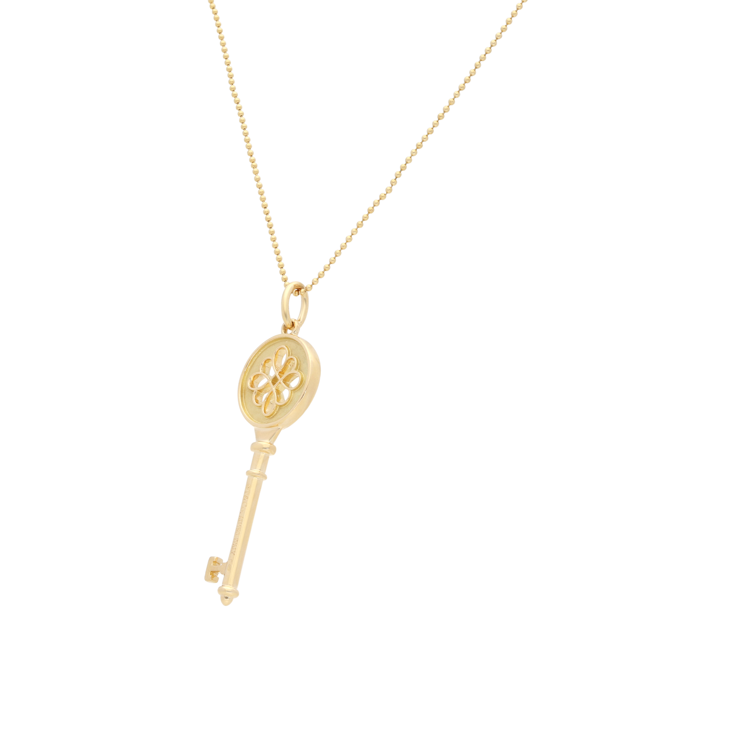 Tiffany & Co. 18K Yellow Gold Decorative Key Pendant Necklace Ref: 2374700