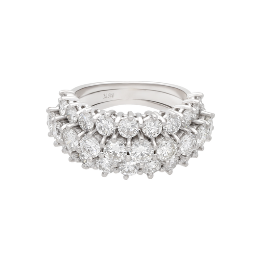 Estate 18K White Gold Diamond Adjustable Cocktail Ring Size: 5 Ref: 2374625